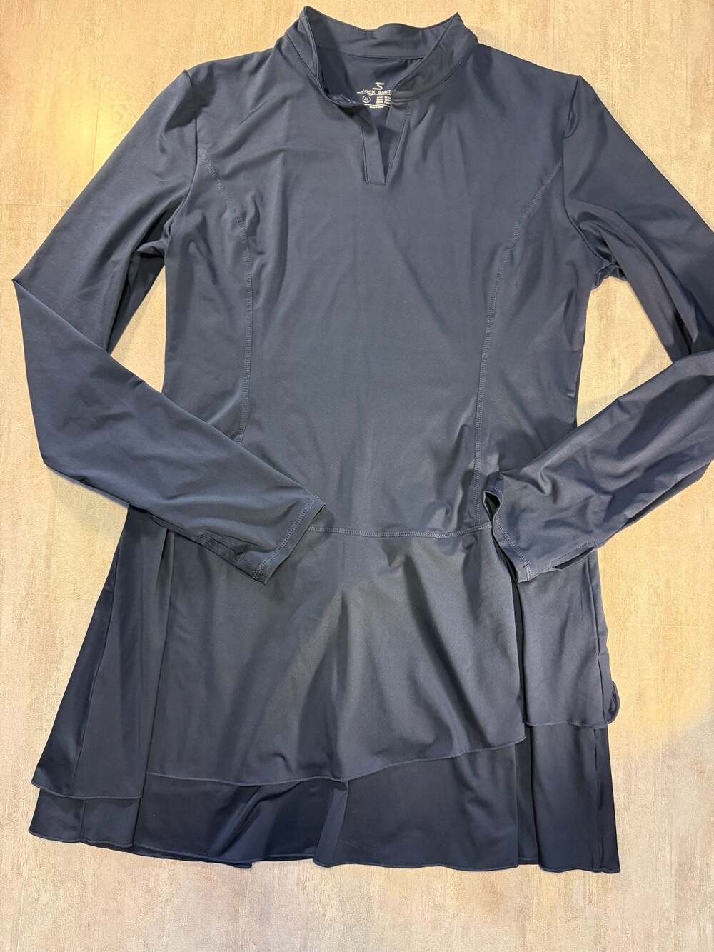 Jack Smith Women's Long Sleeve Golf Tennis Dress Navy Blue Size XL Layered Skirt